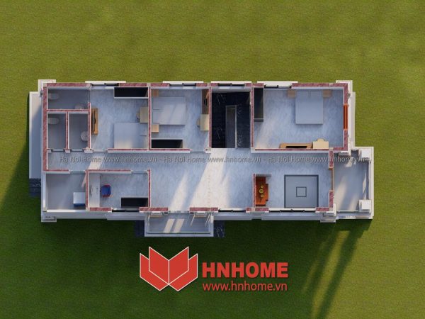 Mặt bằng 3D ngôi nhà